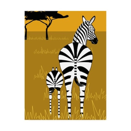 Marie Sansone 'Zebra Mare And Baby' Canvas Art,24x32